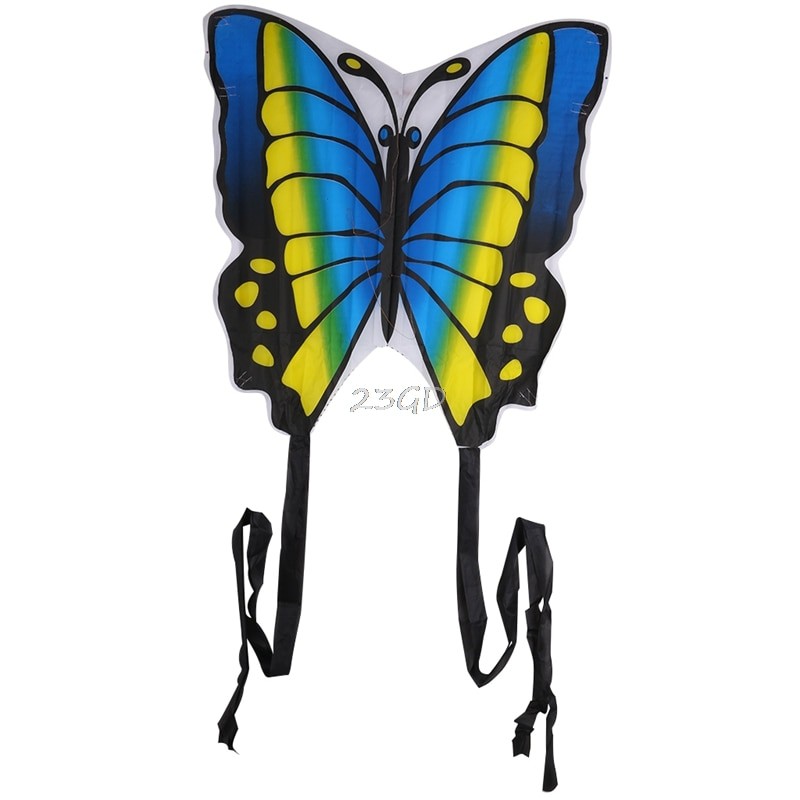 Angelliu Cerf-Volant Papillon Bleu,Cerf-Volant Monofil pour Enfants,133x70cm